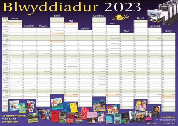 A picture of 'Blwyddiadur Wal 2023 Wall Planner'